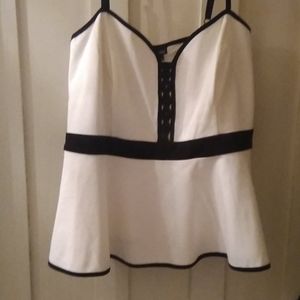 City chic sexy white and black top